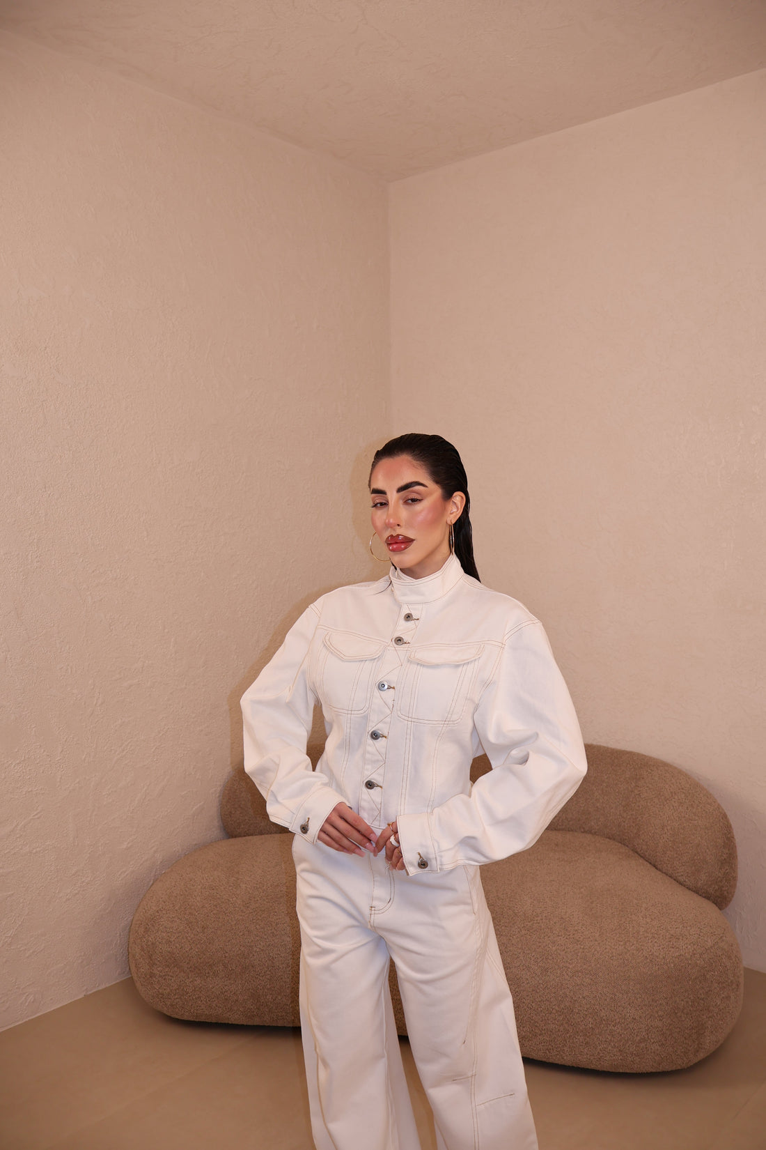 Co/Ord Denim white
